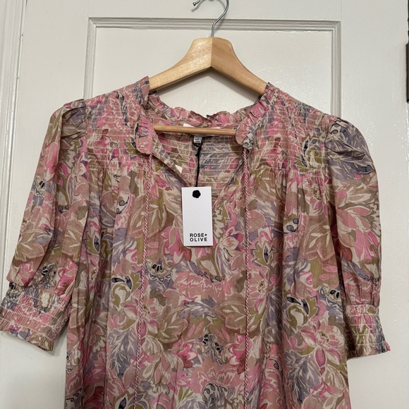 Rose+Olive Women’s Multicolor Floral Blouse | L - Picture 3 of 4